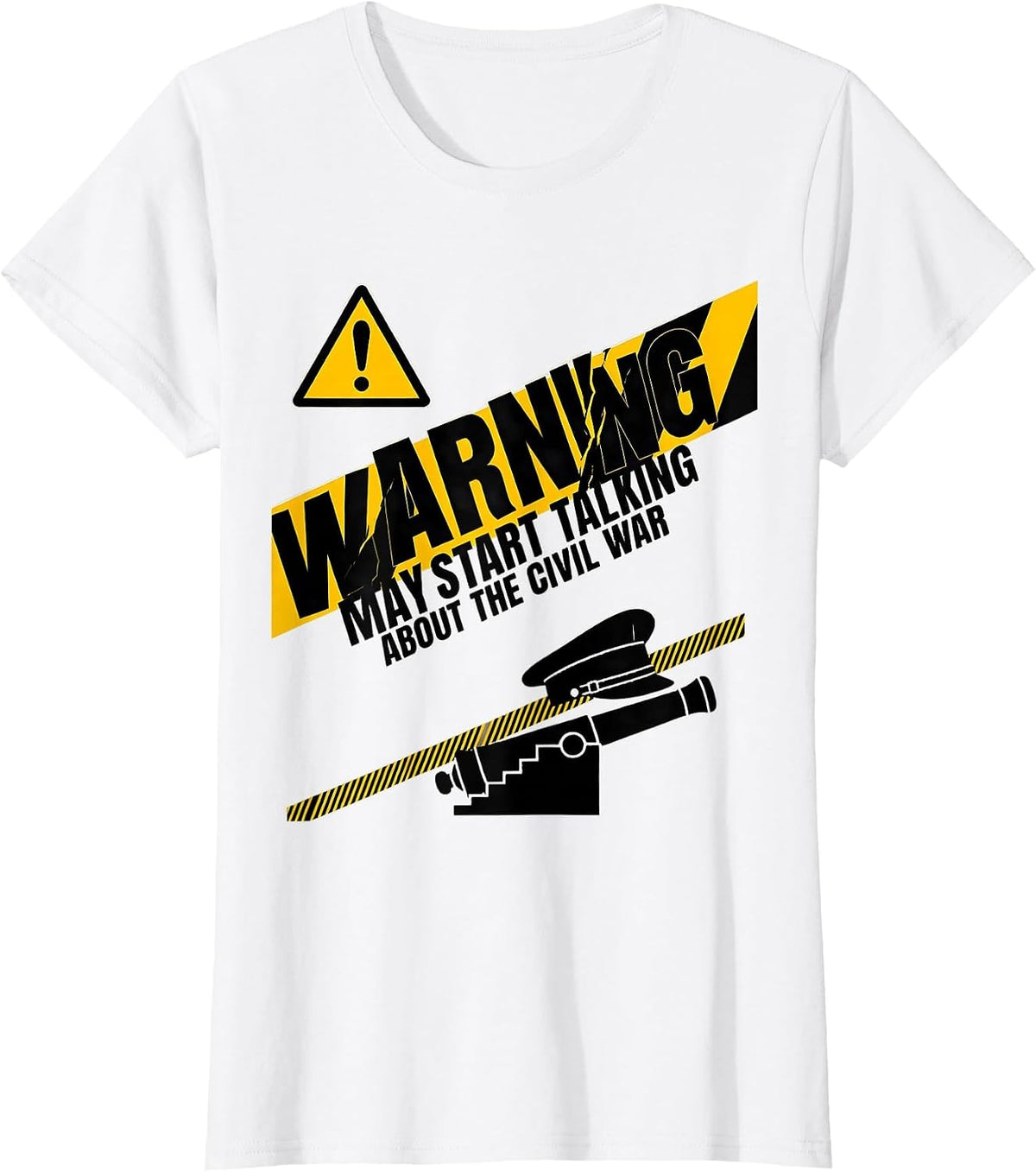 Warning May Start Talking About The Civil War Funny History T-Shirt - White