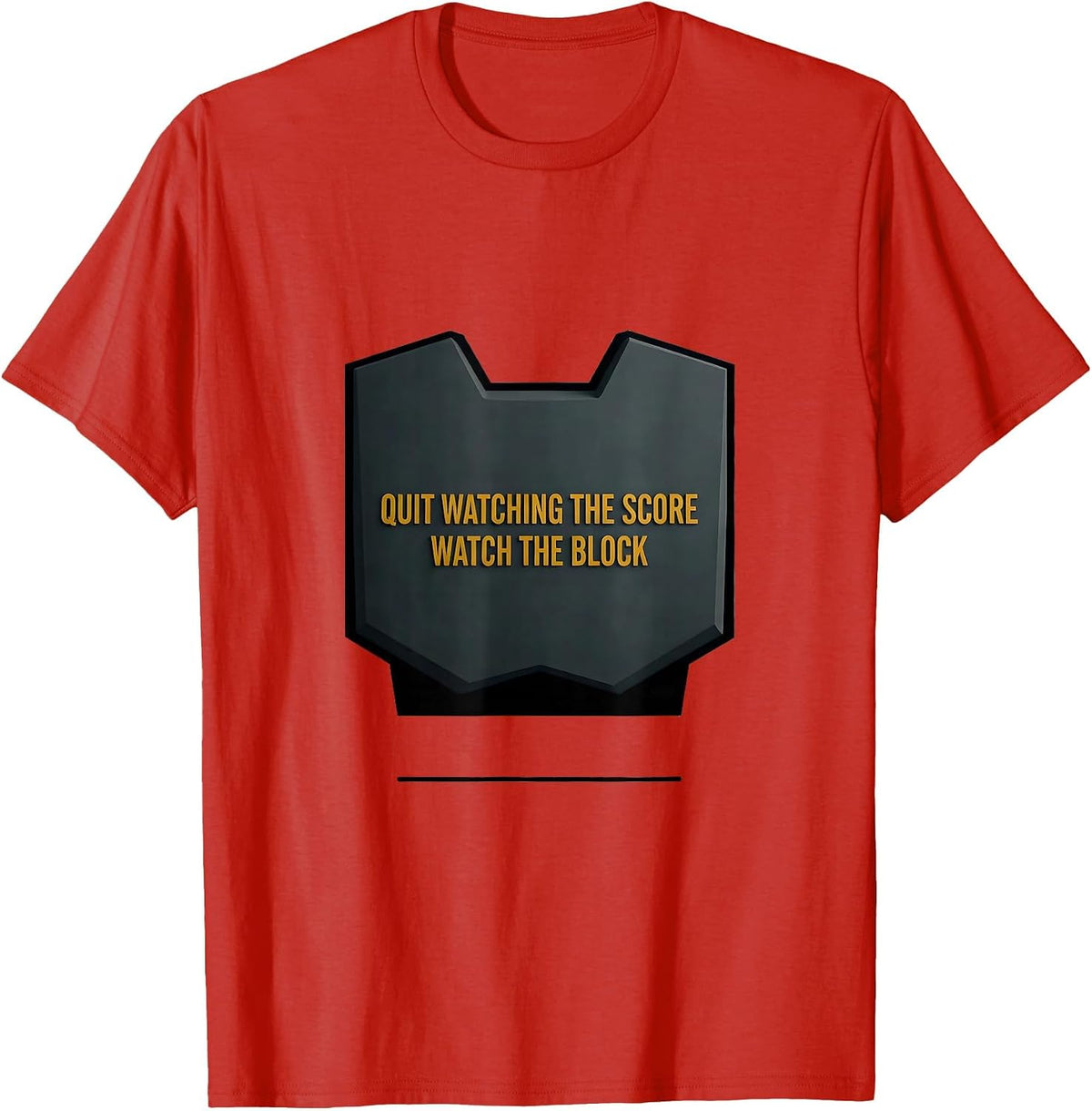 Quit Watching The Score Watch The Block Football Lineman T-Shirt, Men, Red, XX-Large - As Pictured