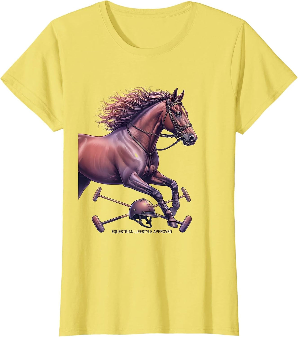 Equestrian Lifestyle Approved Preppy Design T-Shirt - Lemon Yellow