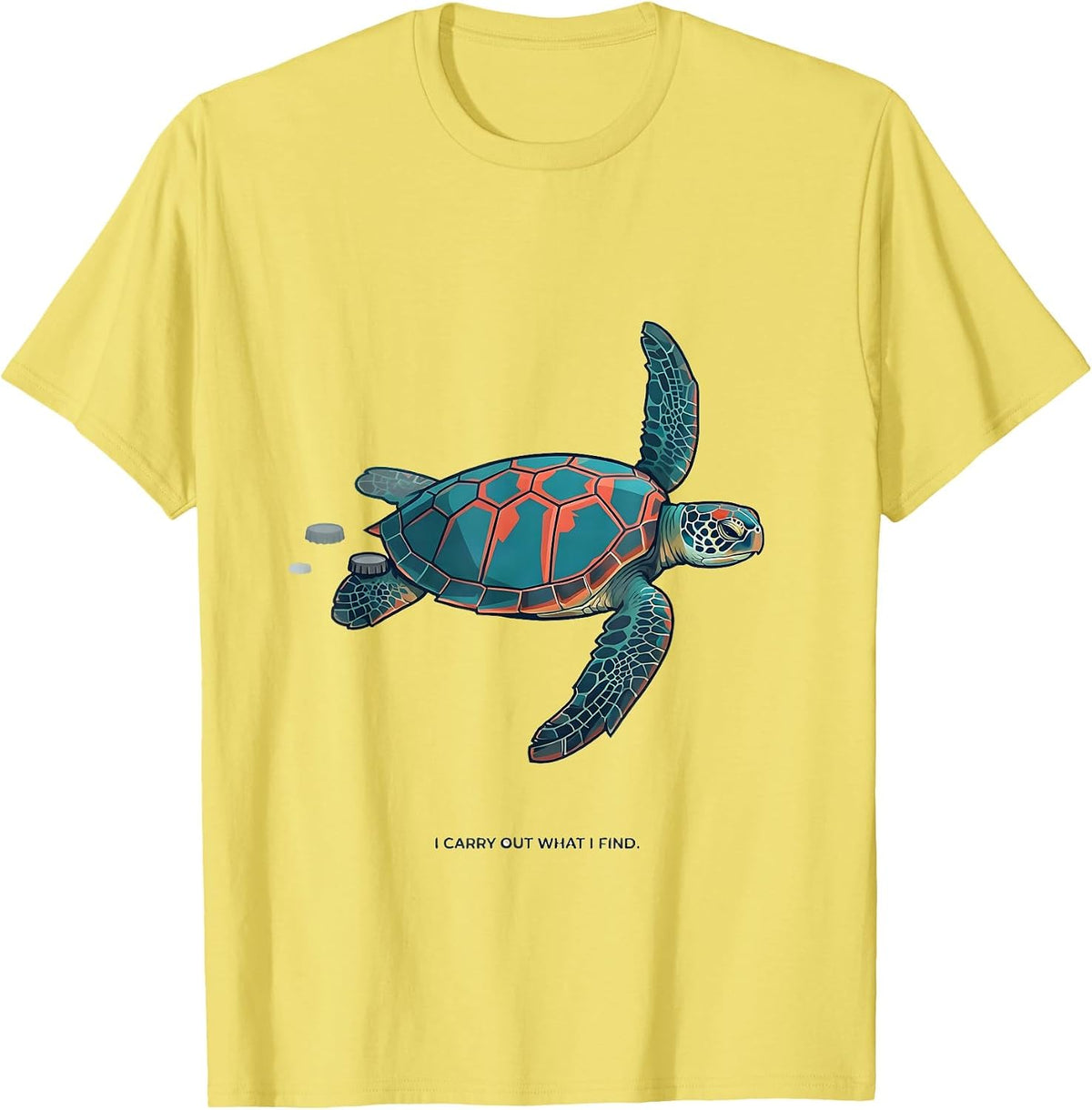 Men's I Carry Out What I Find Funny Sea Turtle Ocean Animal Lover T-Shirt - Lemon Yellow
