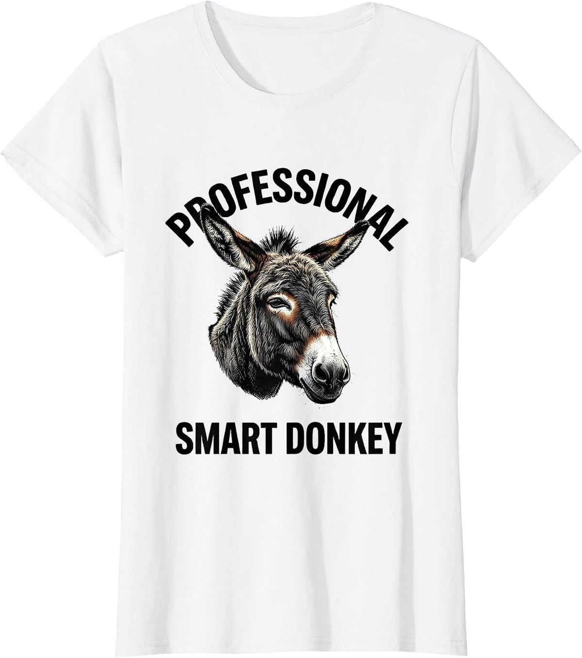 Women's Professional Smart Donkey Funny Farm Animal Humor Donkey T-Shirt - White