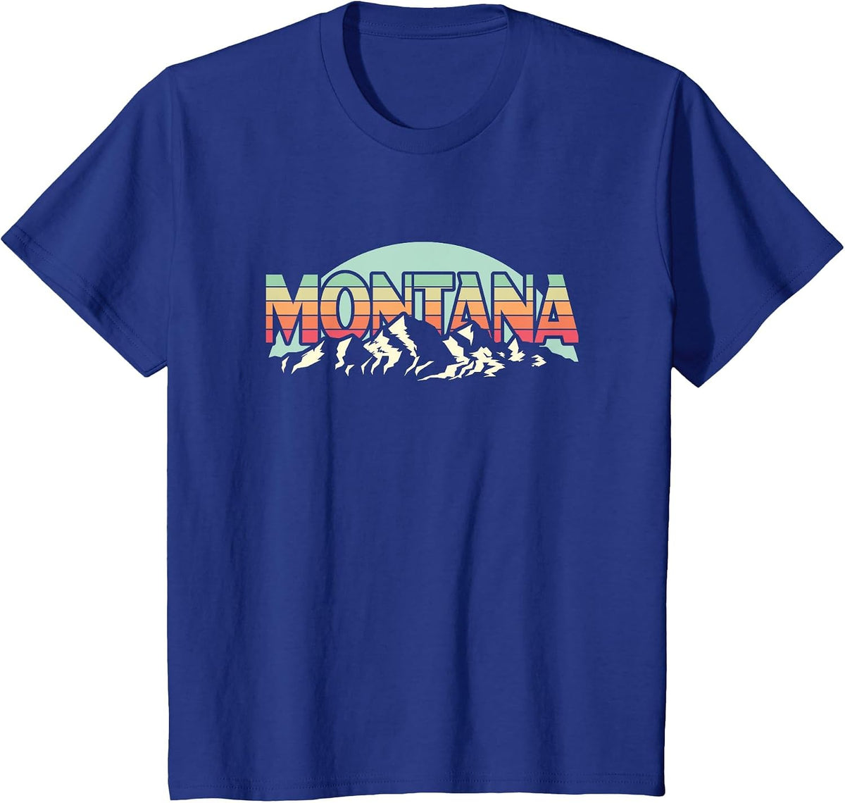 American State Montana - Vintage Mountain Nature Hiking T-Shirt - Royal Blue