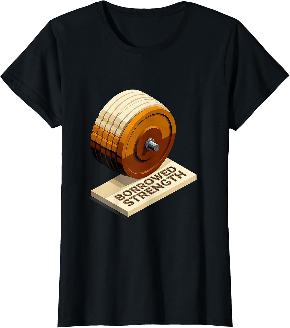 Borrowed Strength Isometric Faith Fitness Christian Gym T-Shirt - Black
