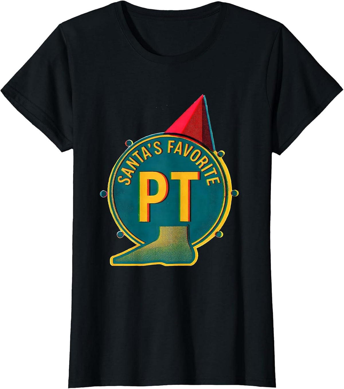 Santa's Favorite PT Funny Physical Therapy Therapist T-Shirt - Black