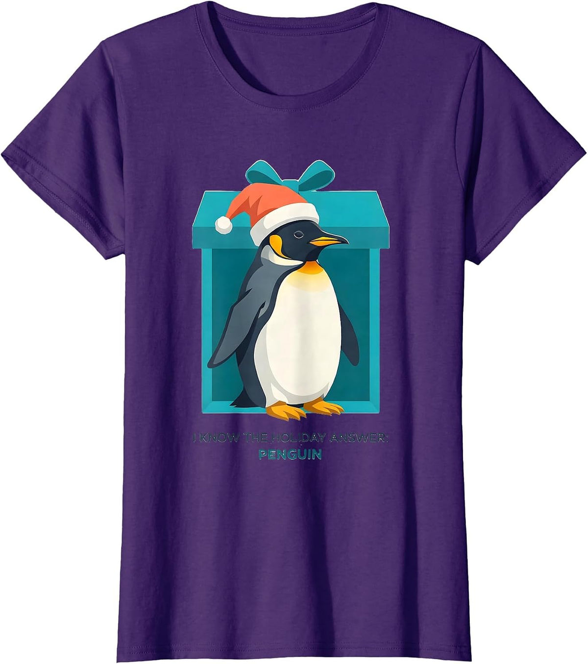 I Know The Holiday Answer: Penguin Funny Penguin Lover T-Shirt - Purple