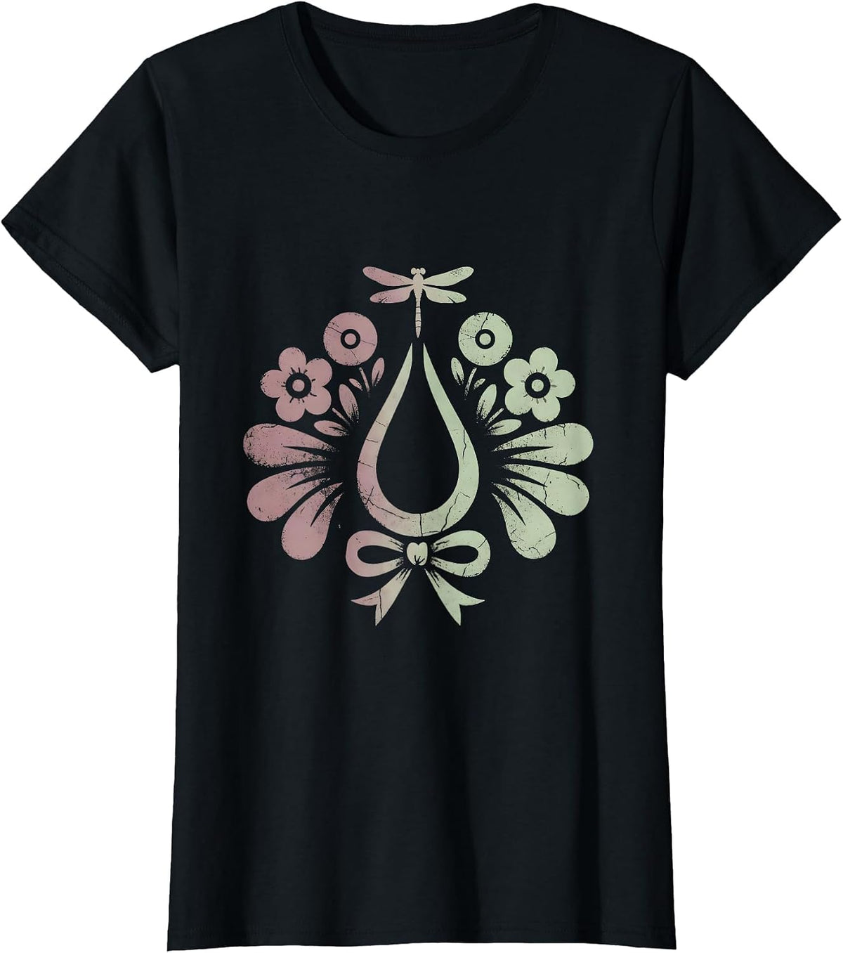 Women's Feminine Figure Diving Into Starry Ocean Graphic T-Shirt - Black