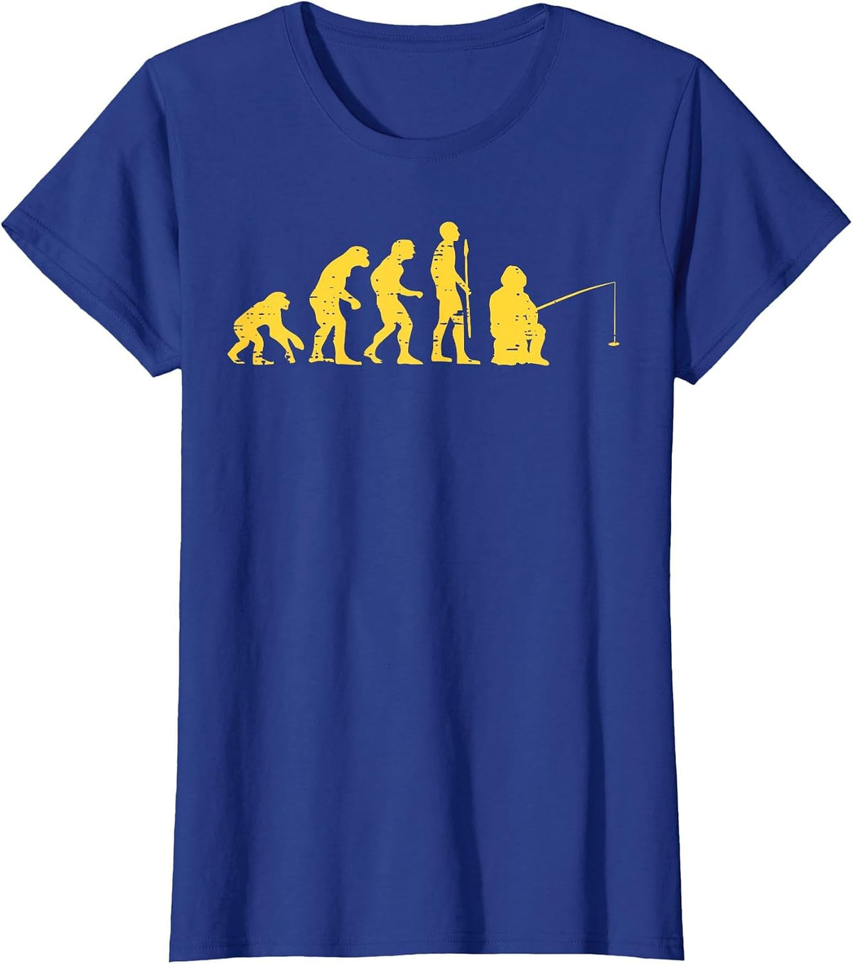 Human Evolution Fishing Funny Fisherman Men Women Kids Youth T-Shirt - Royal Blue