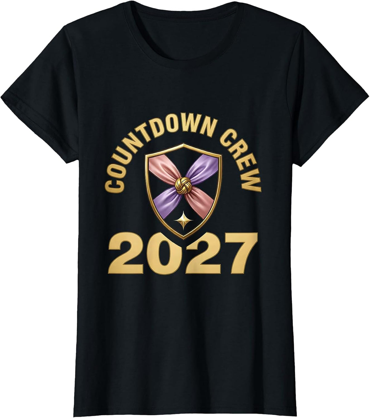 Countdown Crew 2027 Cute Party Top New Years Eve Matching T-Shirt - Black