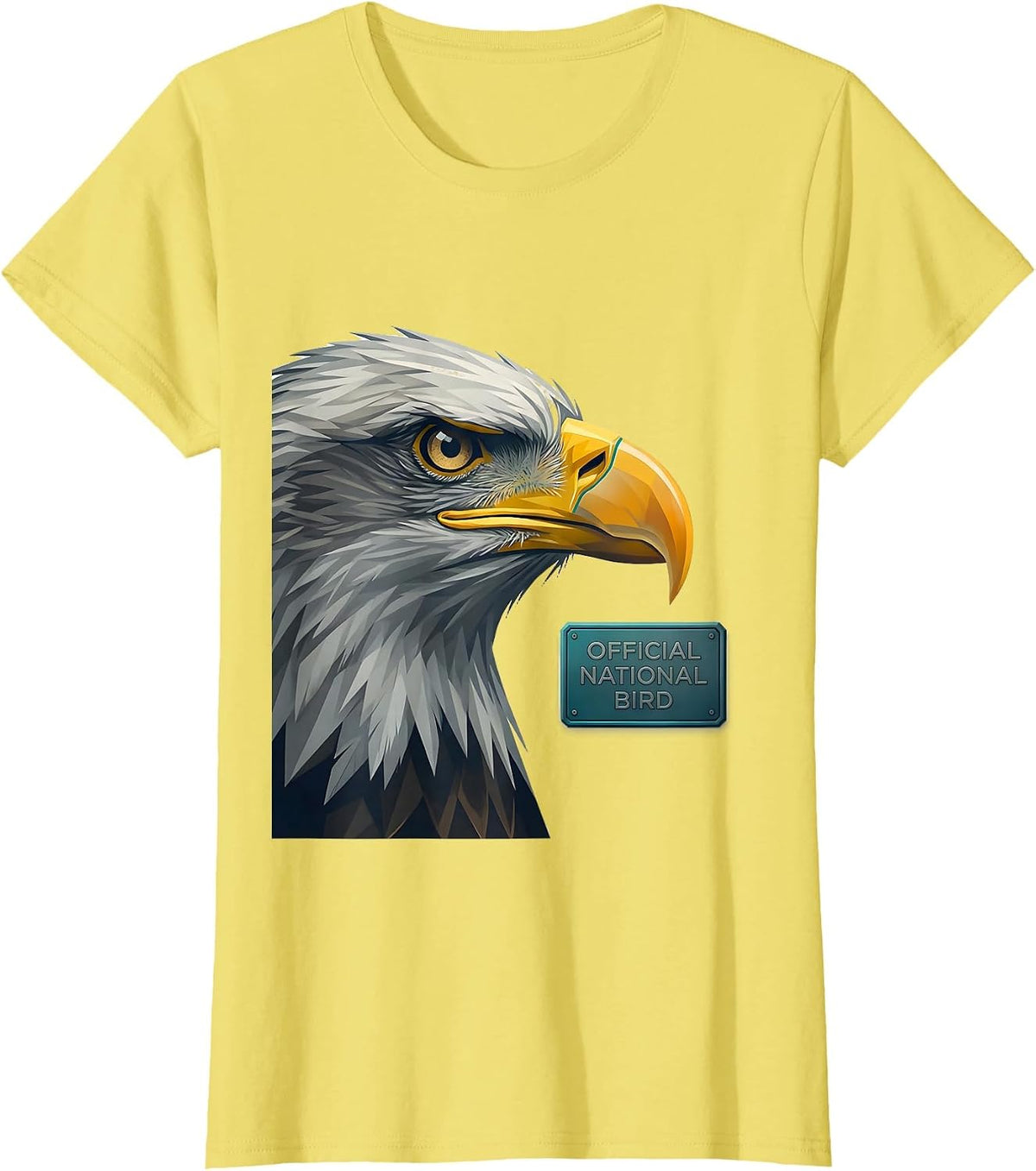 Women's Official National Bird Bald Eagle Christian Faith Eagle T-Shirt - Lemon Yellow