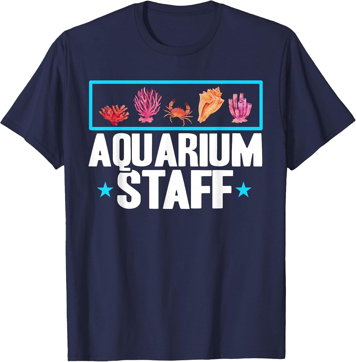 Aquarium Staff Aquarist Aquarium Saltwater Fish Tank T-Shirt - Navy Blue