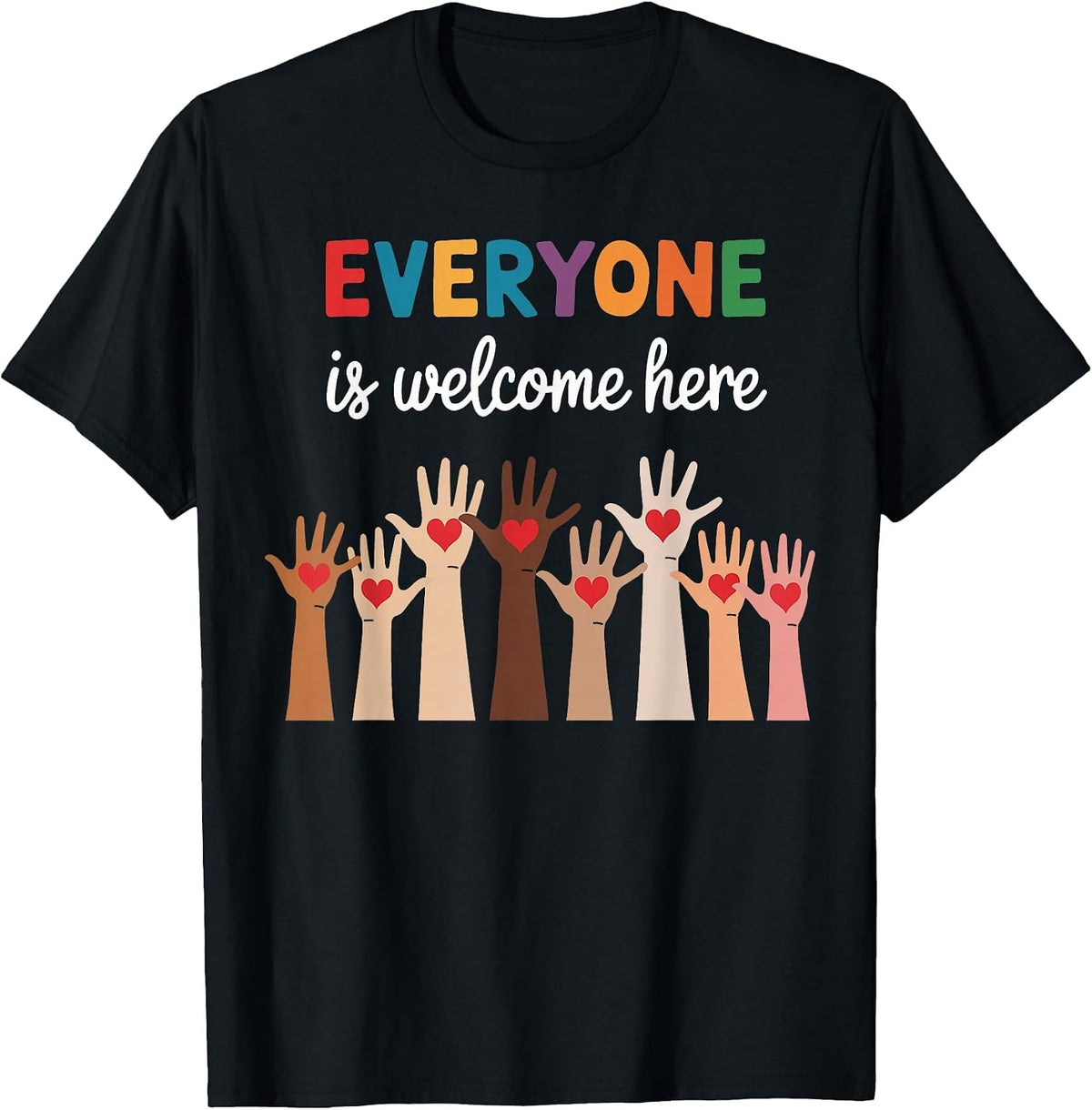 Everyone is Welcome Here Idaho Teacher T-Shirt - Black