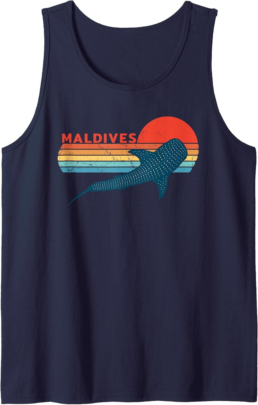 Whale Shark Maldives Diving Tank Top - Navy Blue