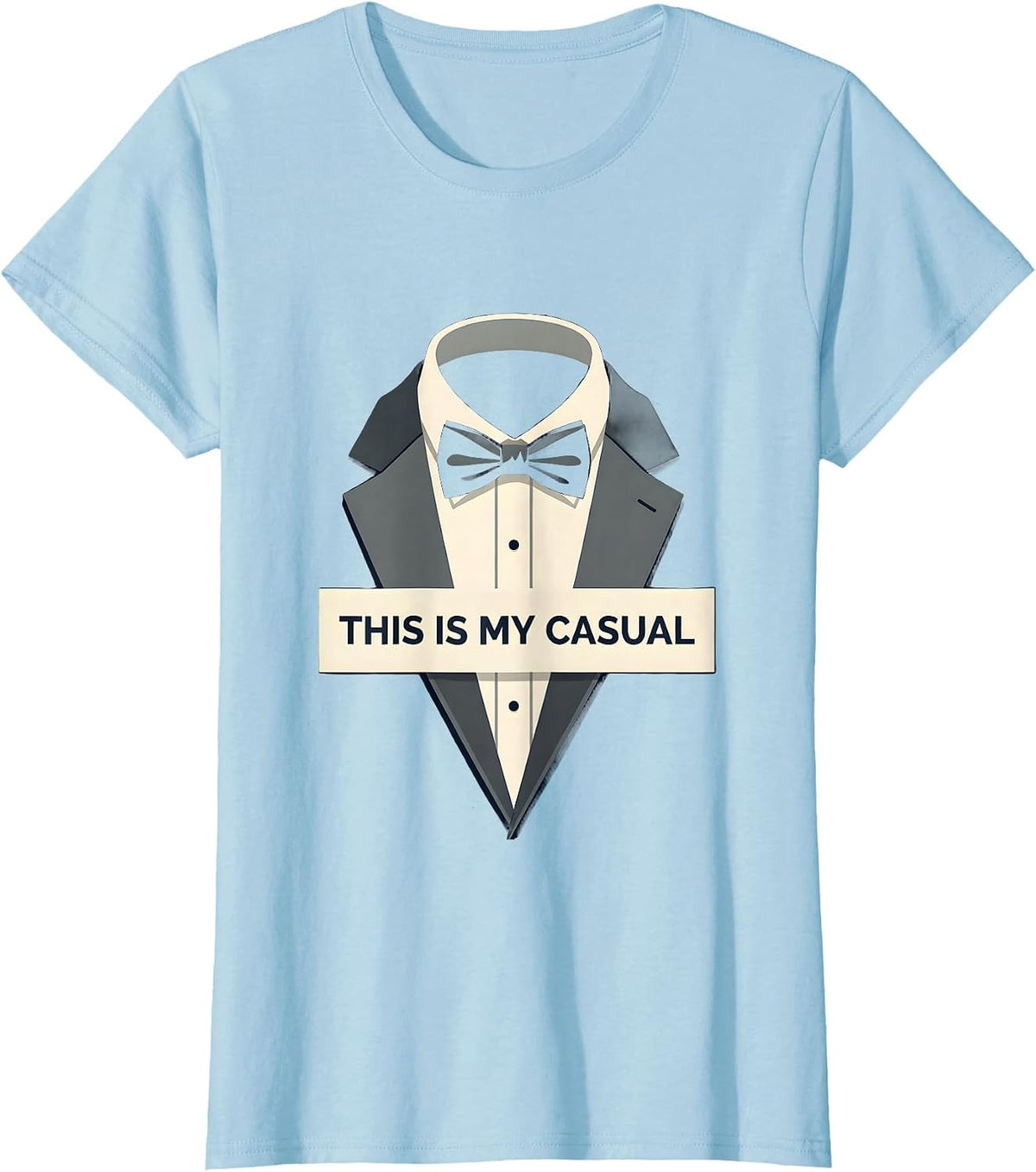 This Is My Casual Tuxedo Graphic Design T-Shirt - Baby Blue