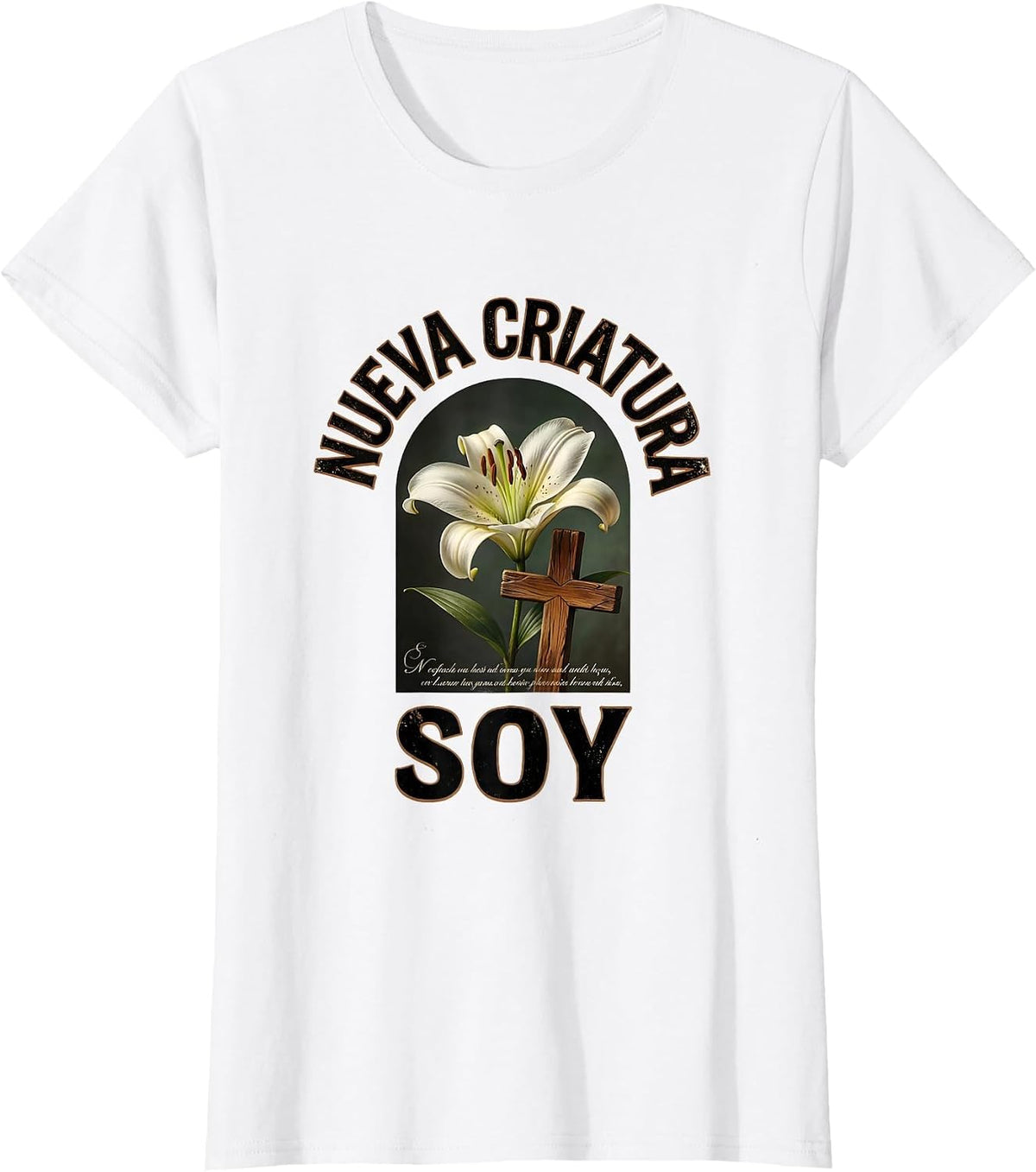 Nueva Criatura Soy Vintage Christian Spanish Bible Verse T-Shirt - White