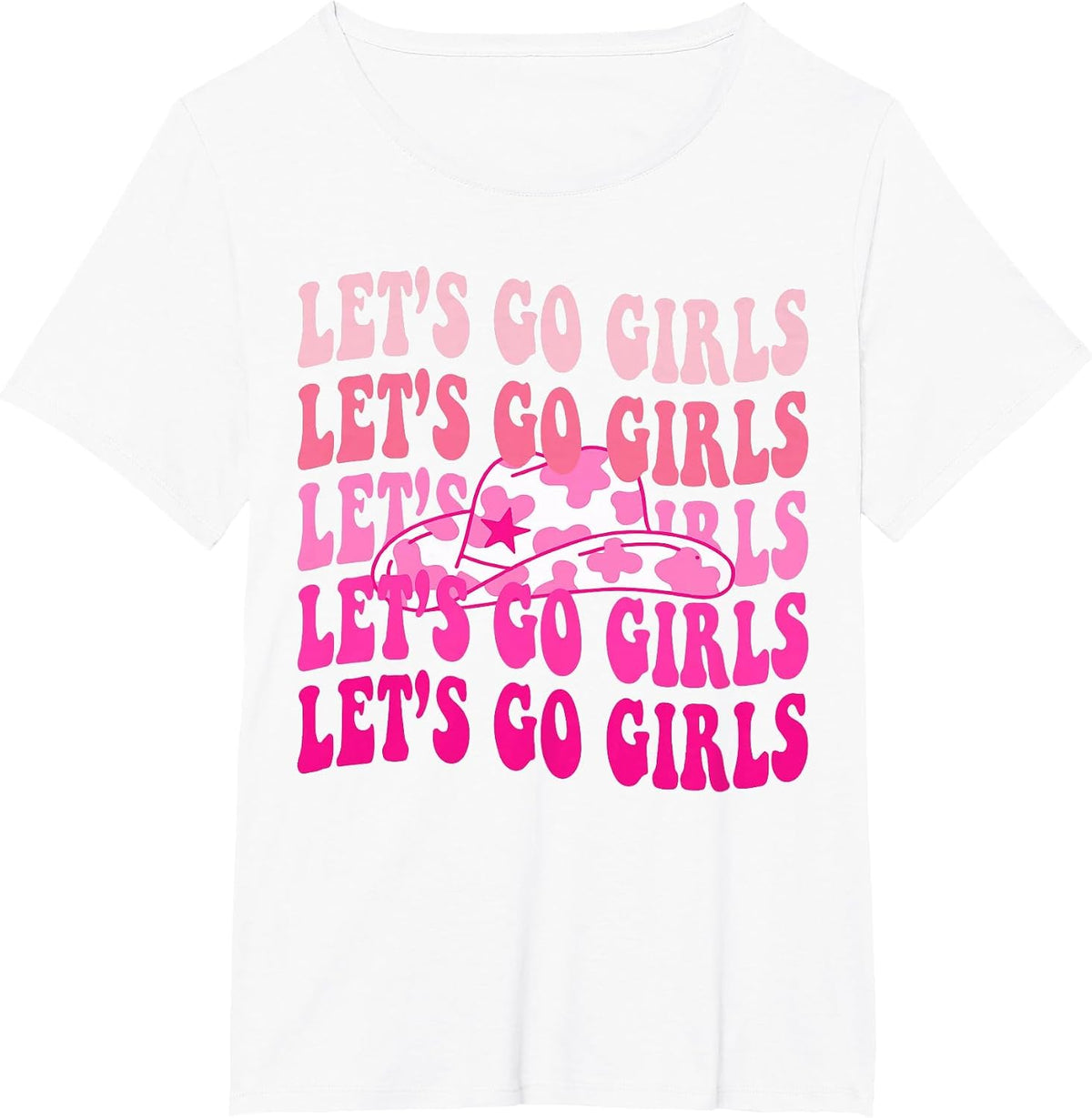 Let's Go Girls Western Cowgirl T-Shirt - White