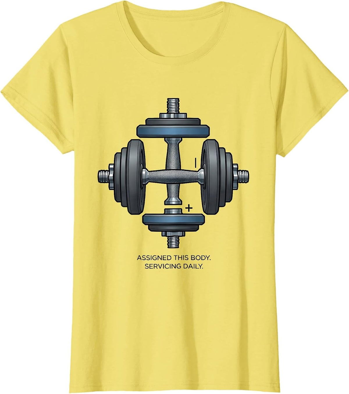 Assigned This Body Servicing Daily Christian Gym T-Shirt - Lemon Yellow
