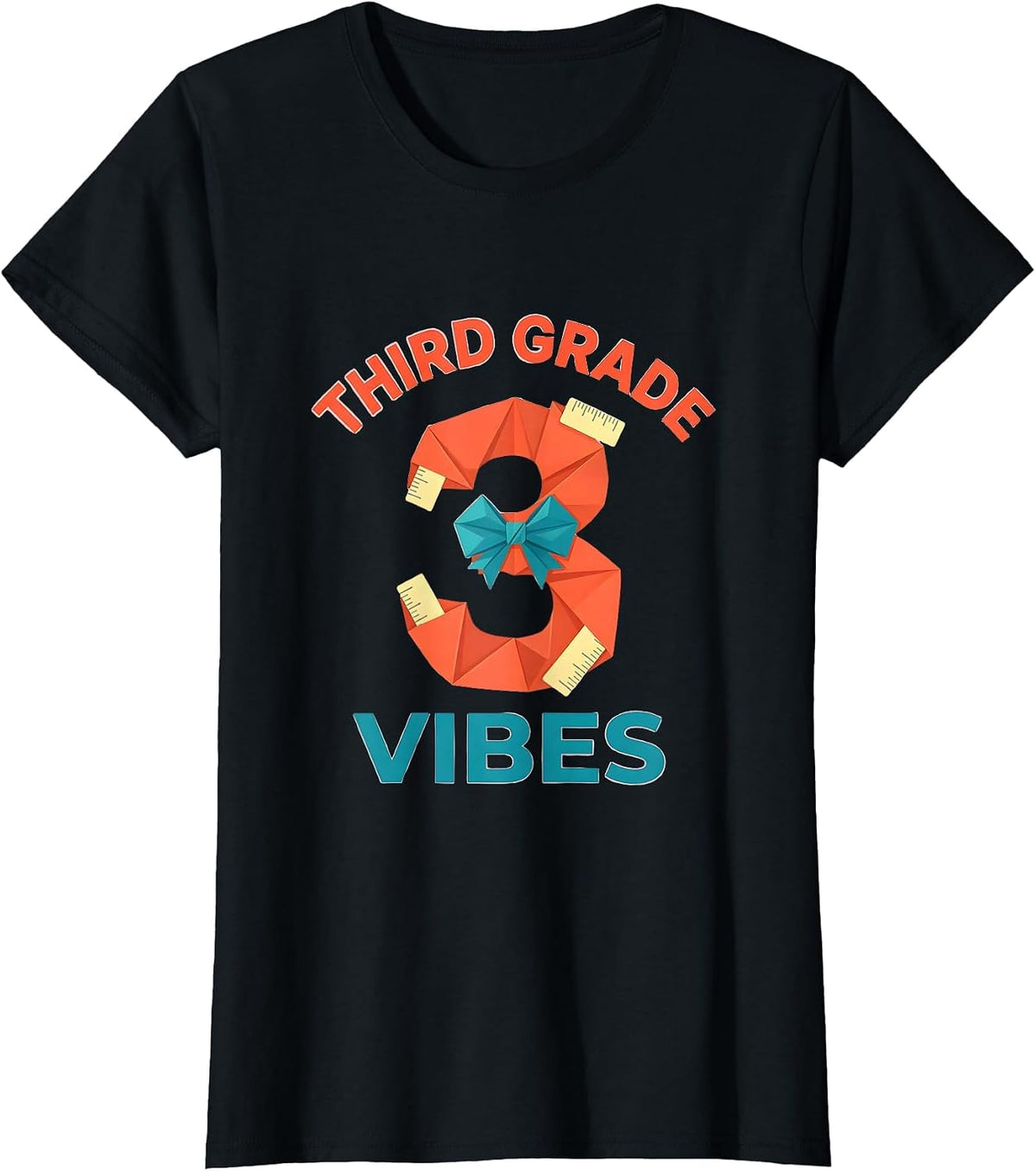 Third Grade Vibes Playful Coquette Bow Back To School T-Shirt - Black