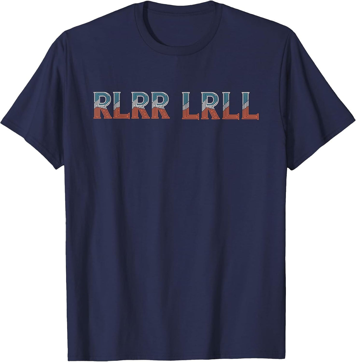 Drum Drumming Music Instrument RLRR LRLL Drummer T-Shirt - Navy Blue