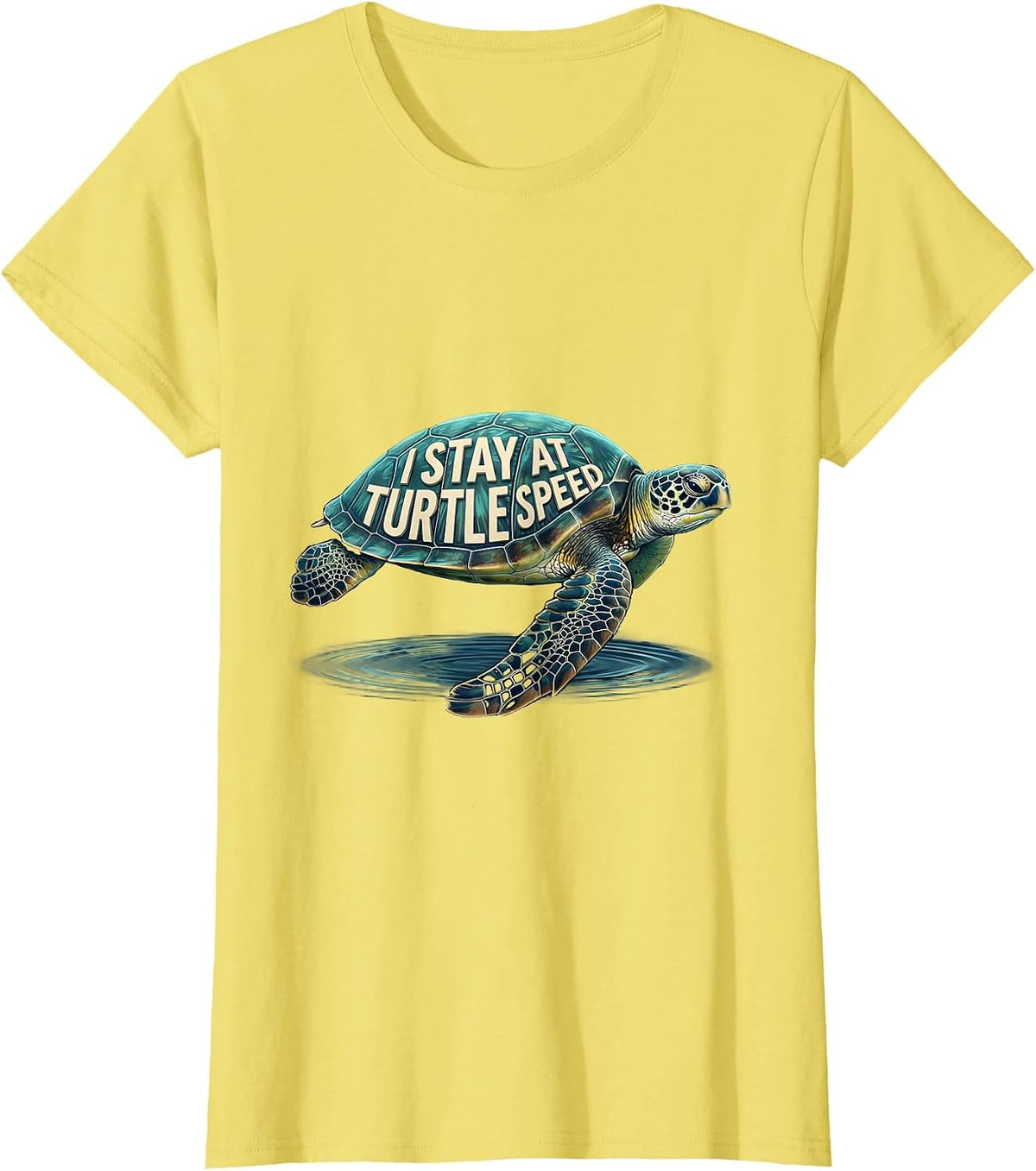 Women's I Stay At Turtle Speed Funny Sea Turtle Ocean Animal Lover T-Shirt - Lemon Yellow