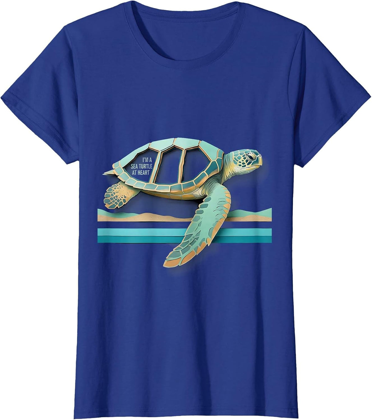 Women's I’m A Sea Turtle At Heart Funny Sea Turtle Lover Ocean T-Shirt - Royal Blue