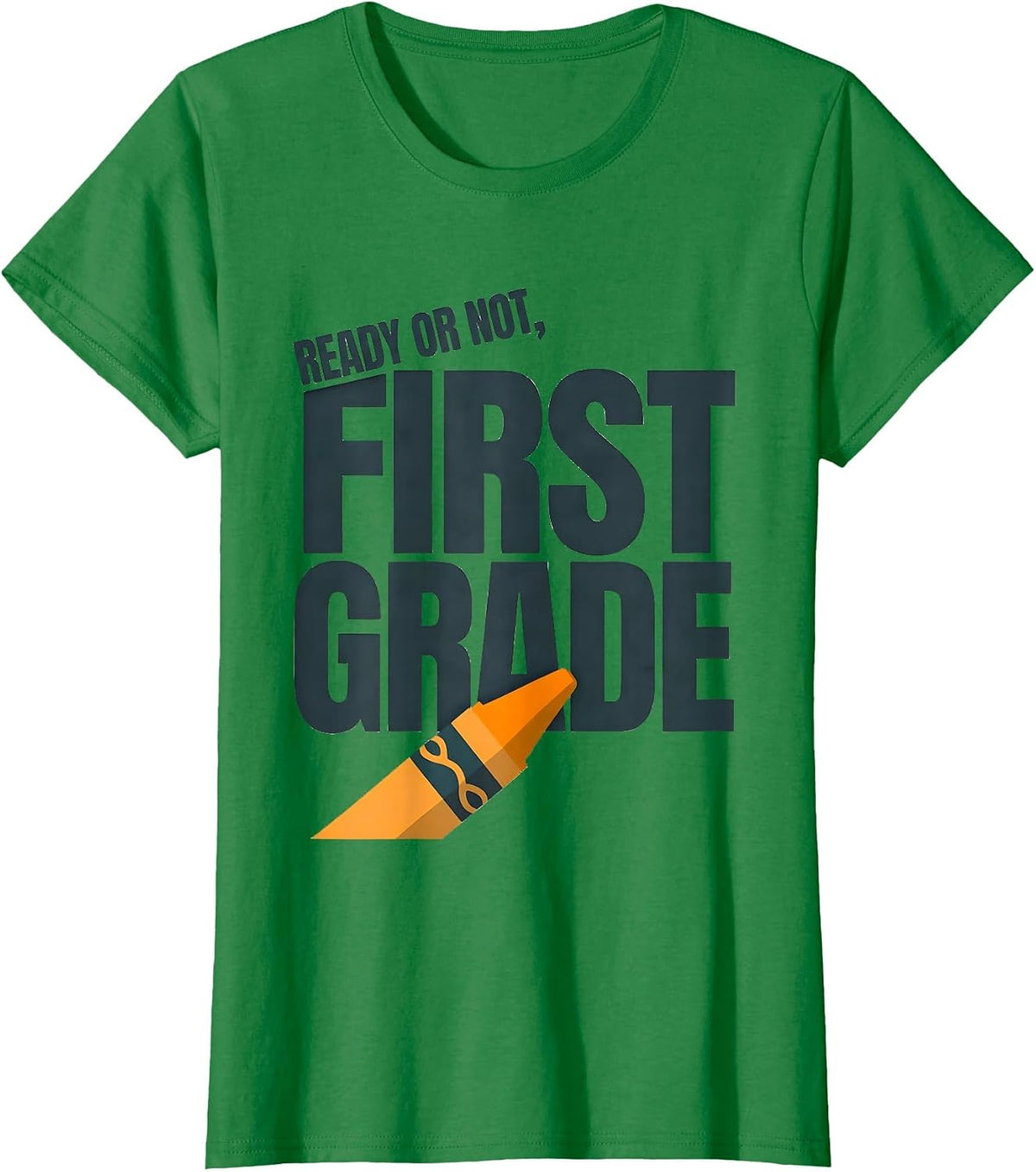 Women's Ready Or Not, First Grade Editorial Conceptual Back T-Shirt - Kelly Green