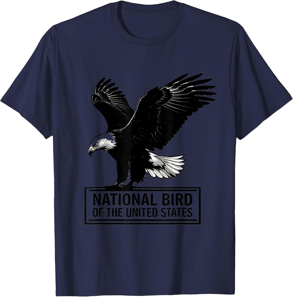 Men's National Bird Of The United States Bald Eagle Silhouette T-Shirt - Navy Blue