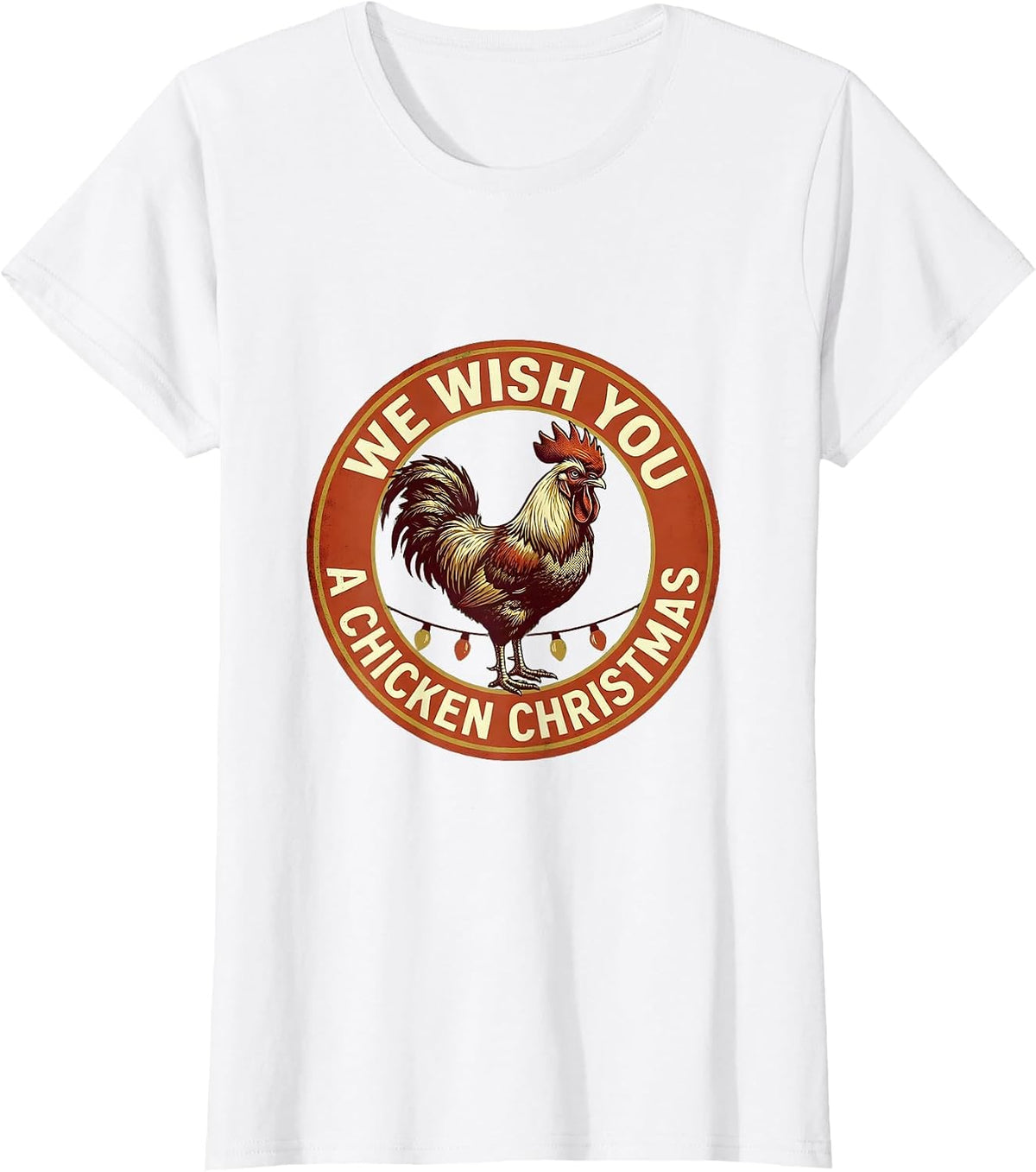 Women's We Wish You A Chicken Christmas Funny Chicken Lover Holiday T-Shirt - White