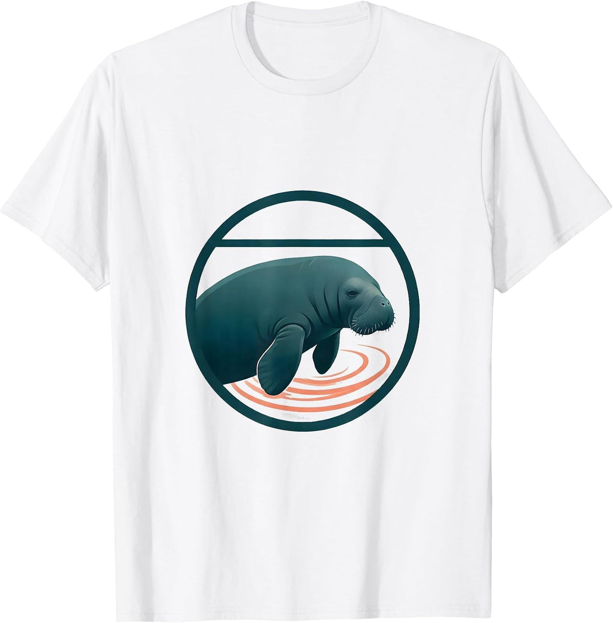 Men's Manatee Minimalist Wildlife Lover Gift T-Shirt - White