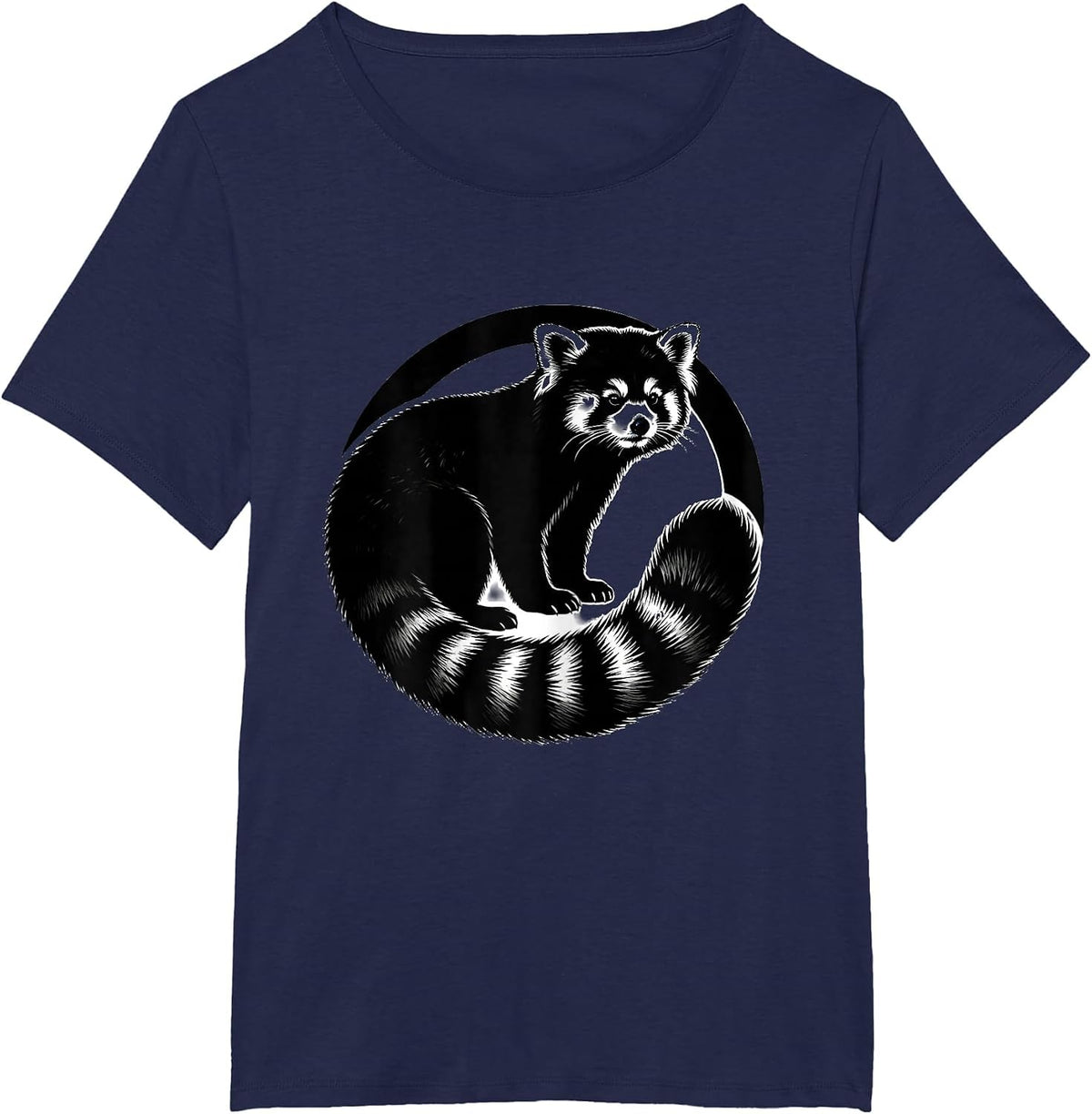 Women's Red Panda Silhouette Cute Animal Lover Gift T-Shirt - Navy Blue