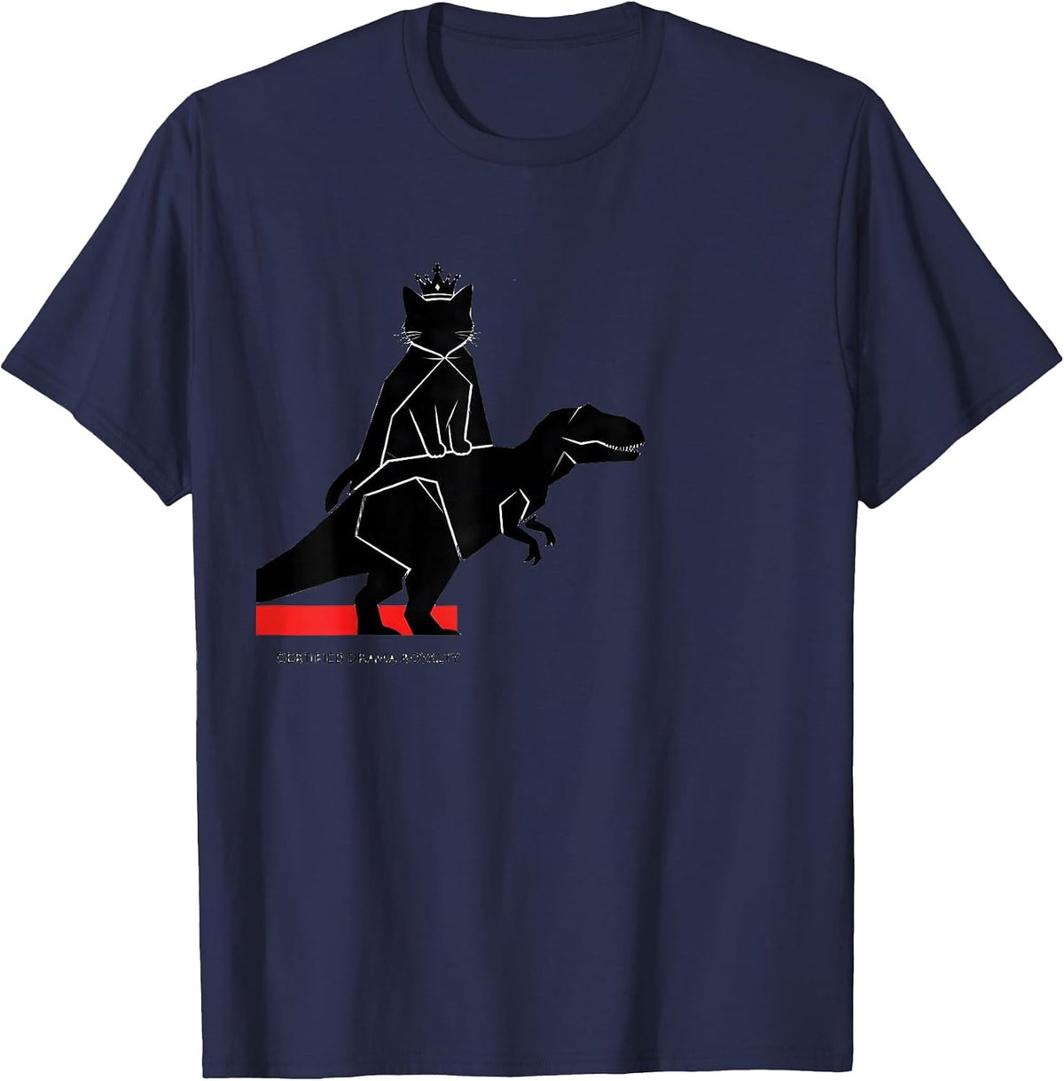 Men's Certified Drama Royalty Funny Cat Meme Internet Humor T-Shirt - Navy Blue
