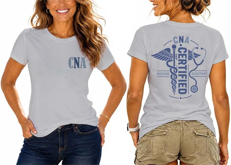 CNA Shirts for Women CNA Tshirt Certifieds Nursing Assistant Shirt - Grey