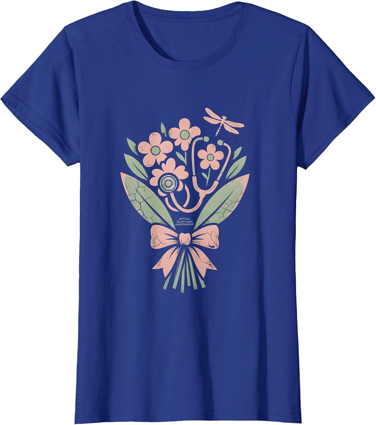 Women's Official Tummy Ache Investigator School Nurse T-Shirt - Royal Blue