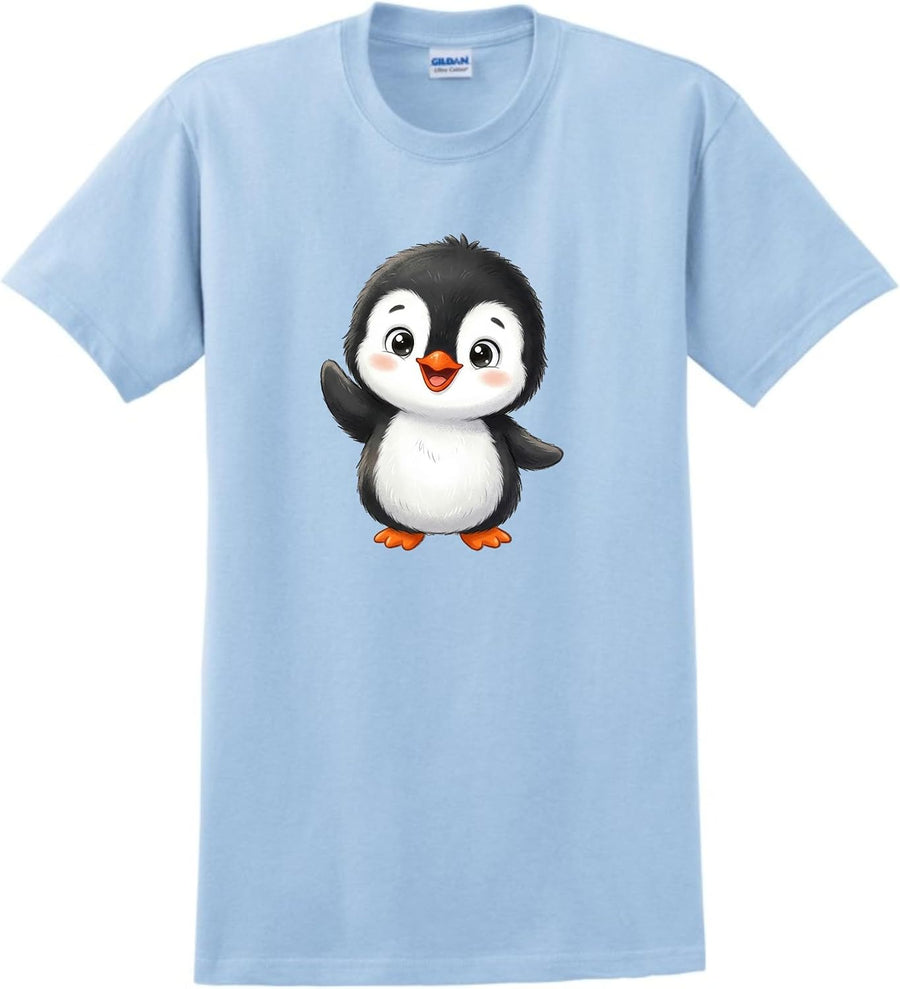 ThisWear Cute Penguin Unisex Short Sleeve T-Shirt - Light Blue