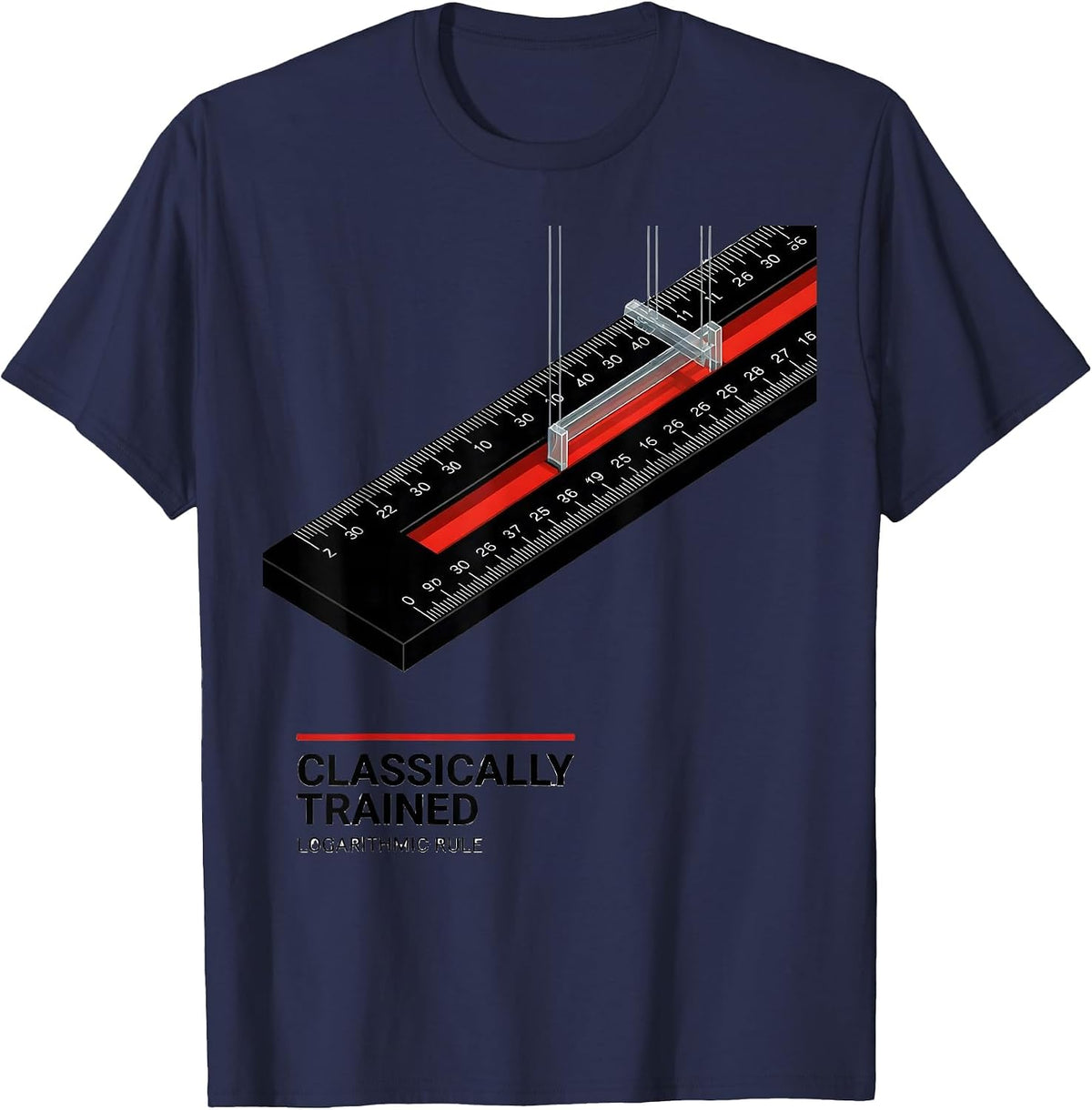 Men's Classically Trained Logarithmic Rule Swiss International T-Shirt - Navy Blue