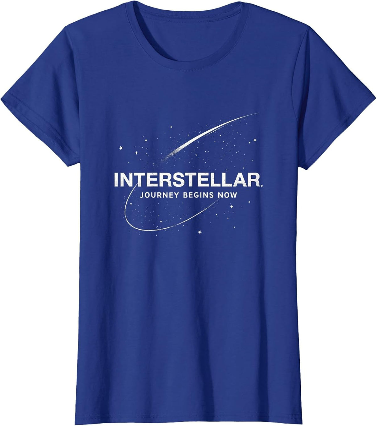 Interstellar Journey Begins Now Space Adventure T-Shirt - Royal Blue