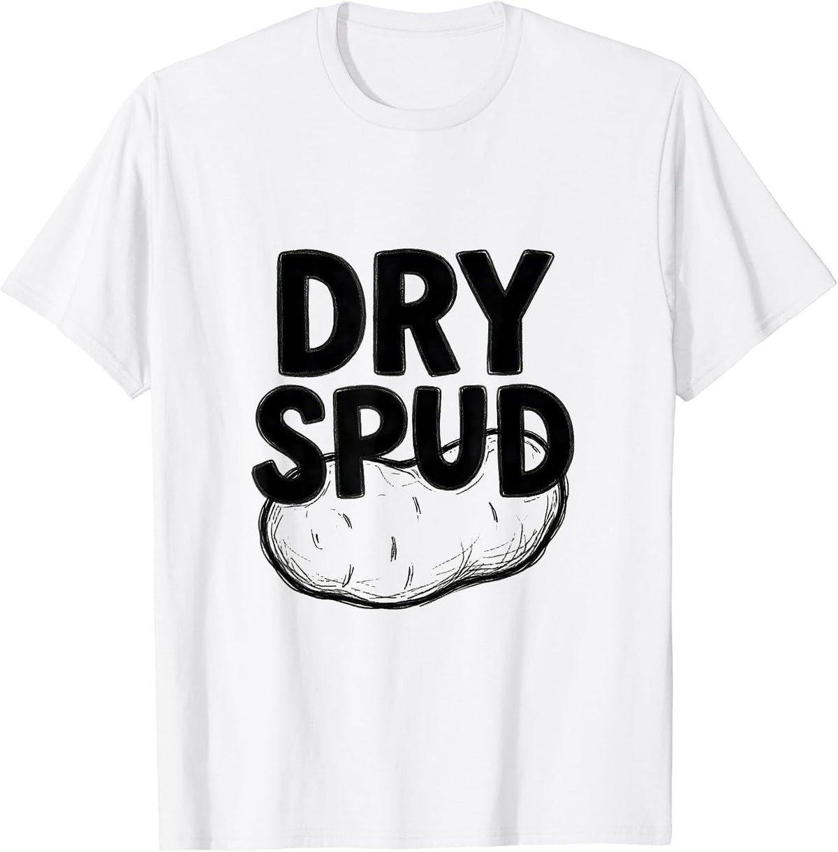 Men's Dry Spud Funny Potato Humor Novelty Couples Gift T-Shirt - White