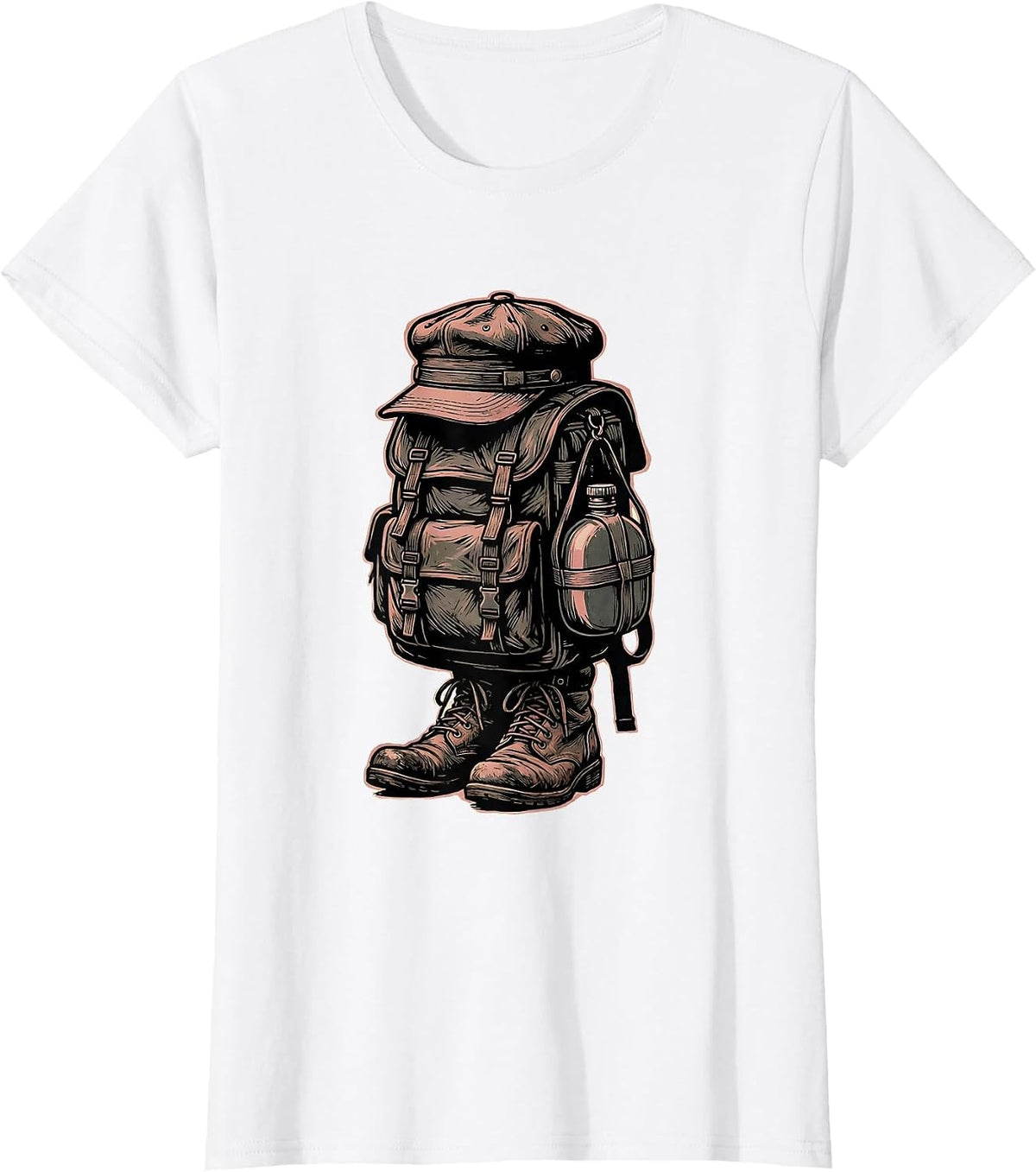 Women's Union Forage Cap Reenactor Civil War History Buff T-Shirt - White