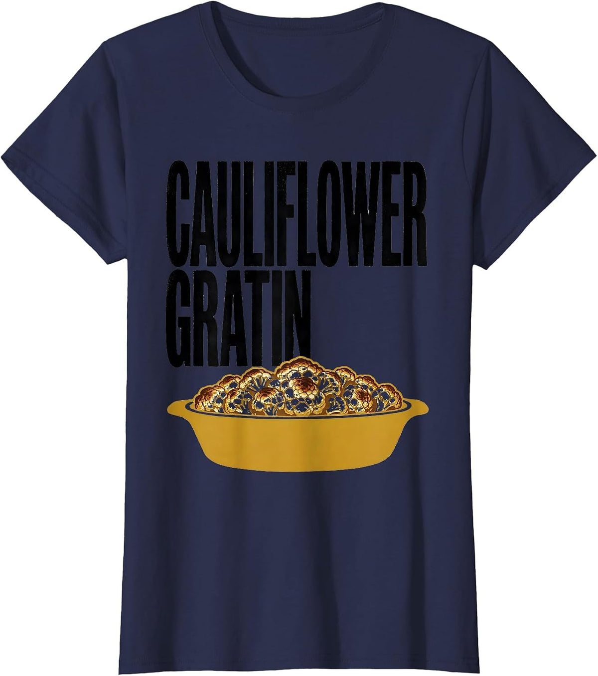 Women's Cauliflower Gratin Bootleg 90's Rap Rock Vintage Funny T-Shirt - Navy Blue