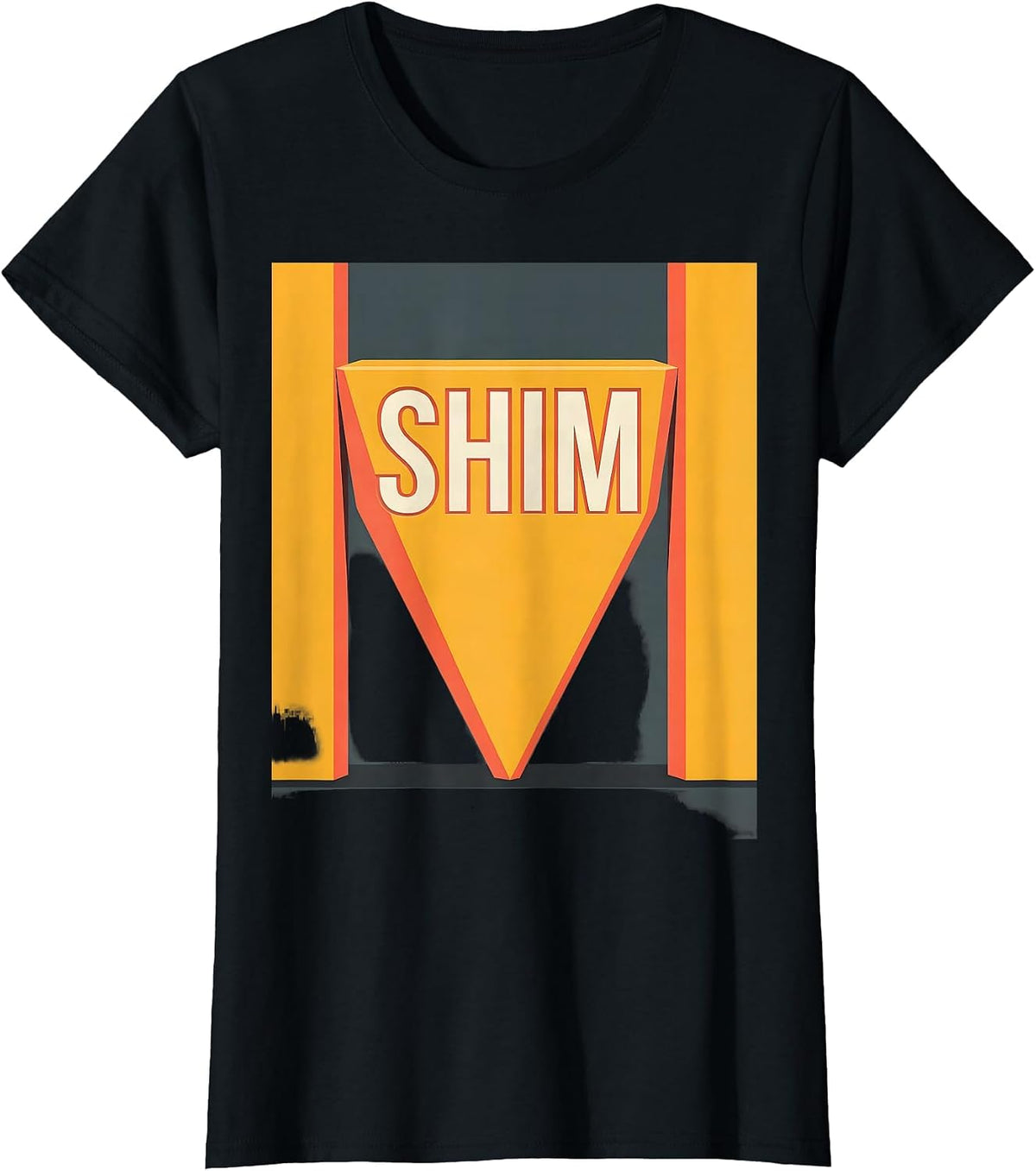Women's SHIM Funny Construction Worker Contractor Gag Gift T-Shirt - Black
