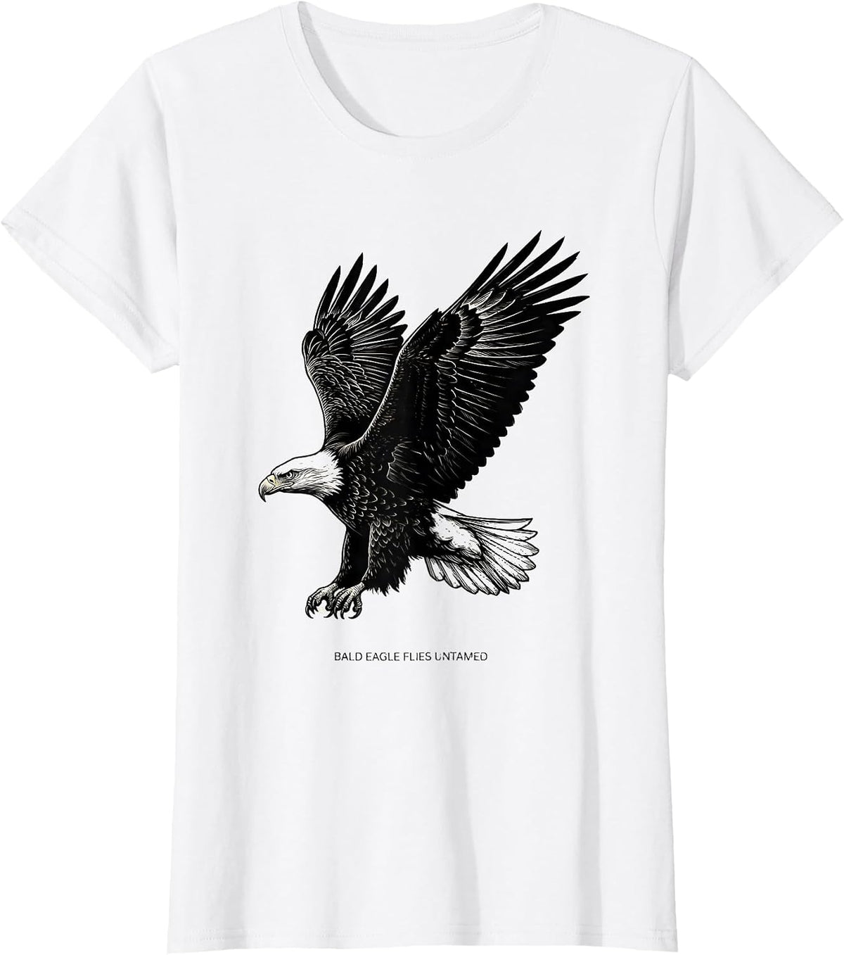 Bald Eagle Flies Untamed Patriotic Wildlife Bird Nature T-Shirt - White