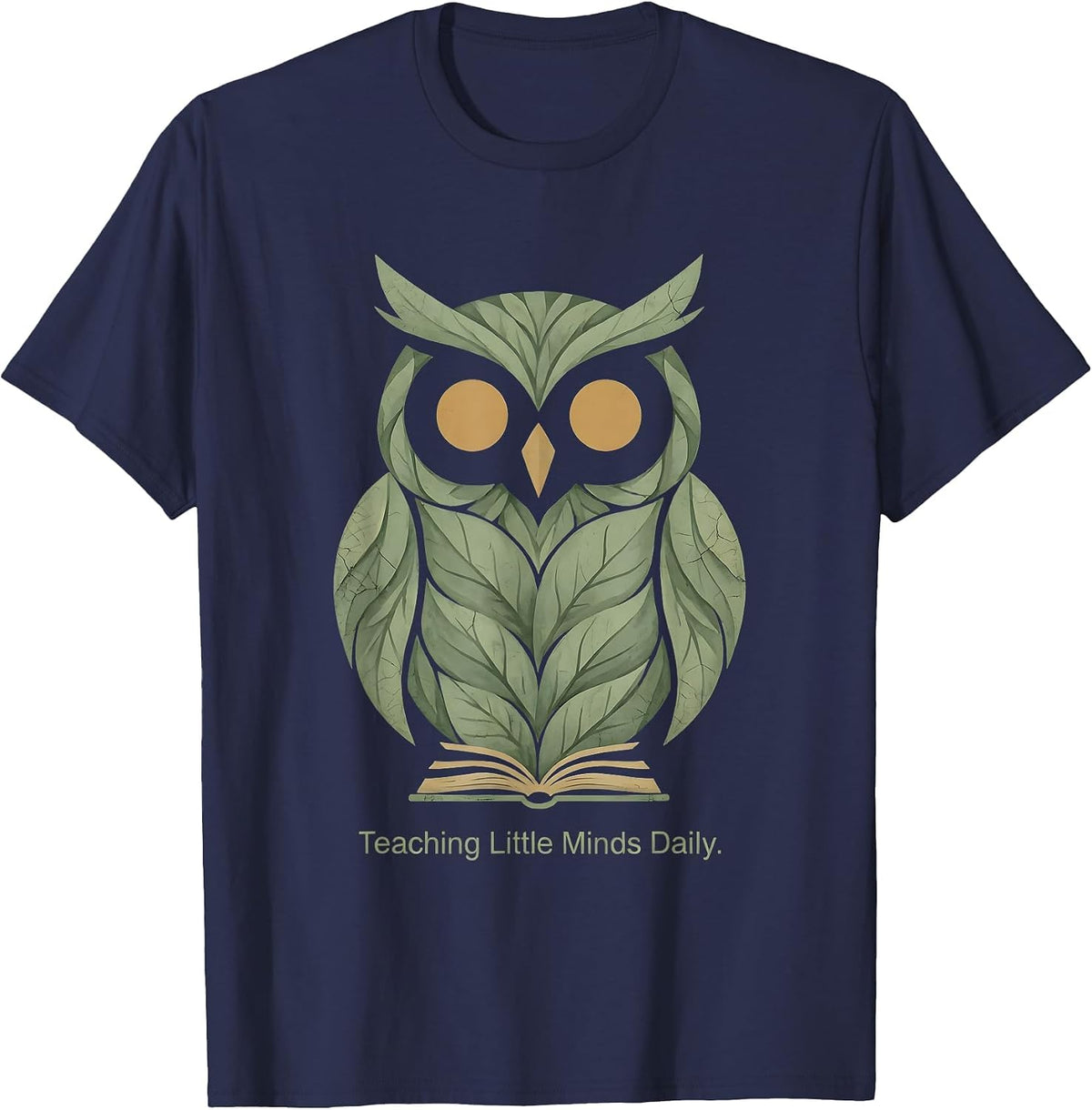 Teaching Little Minds Daily Elementary Teacher Design T-Shirt - Navy Blue