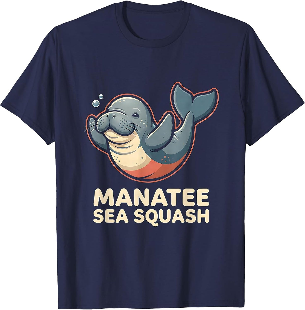 Manatee Sea Squash Funny Sea Animal Lover Humor T-Shirt - Navy Blue