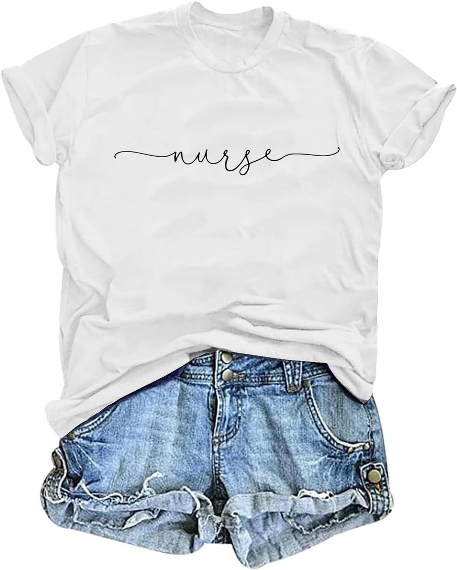RN Tshirt Nurse Shirts for Women Nurse Appreciation Gifts - White