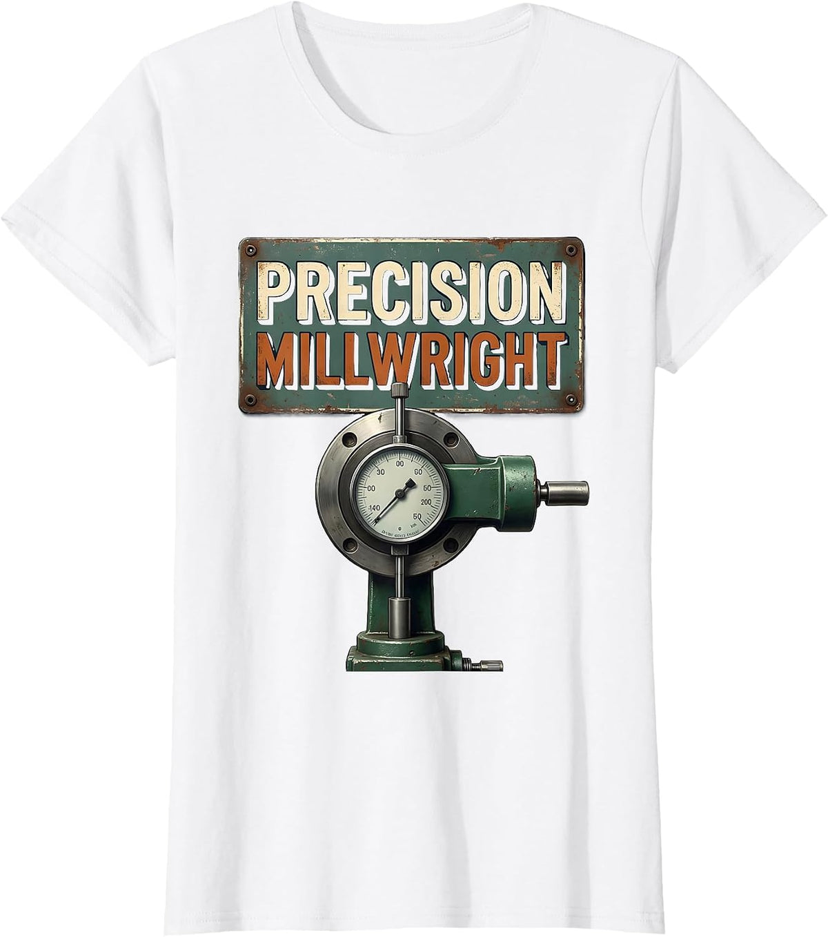 Women's Precision Millwright Vintage Metalworker Trade Humor T-Shirt - White