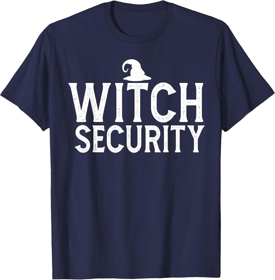 Funny Halloween Costume Witch Security Boyfriend Fun T-Shirt - Navy Blue