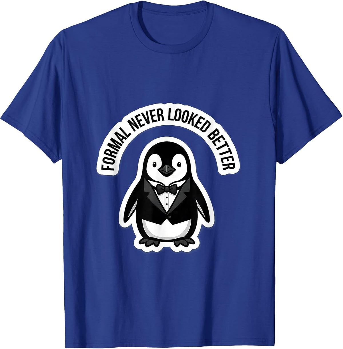 Men's Formal Never Looked Better Tuxedo Design T-Shirt - Royal Blue