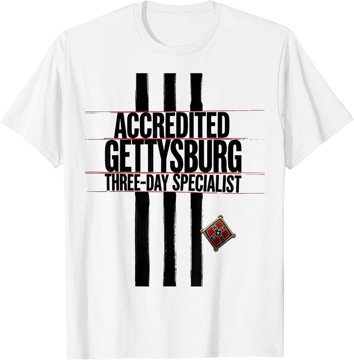 Men's Accredited Gettysburg Three-Day Specialist History Buff T-Shirt - White