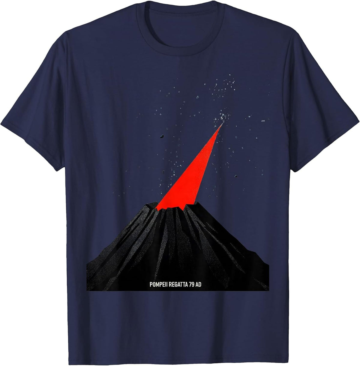 Men's Pompeii Regatta 79 AD Funny Volcano History Pun Humor T-Shirt - Navy Blue