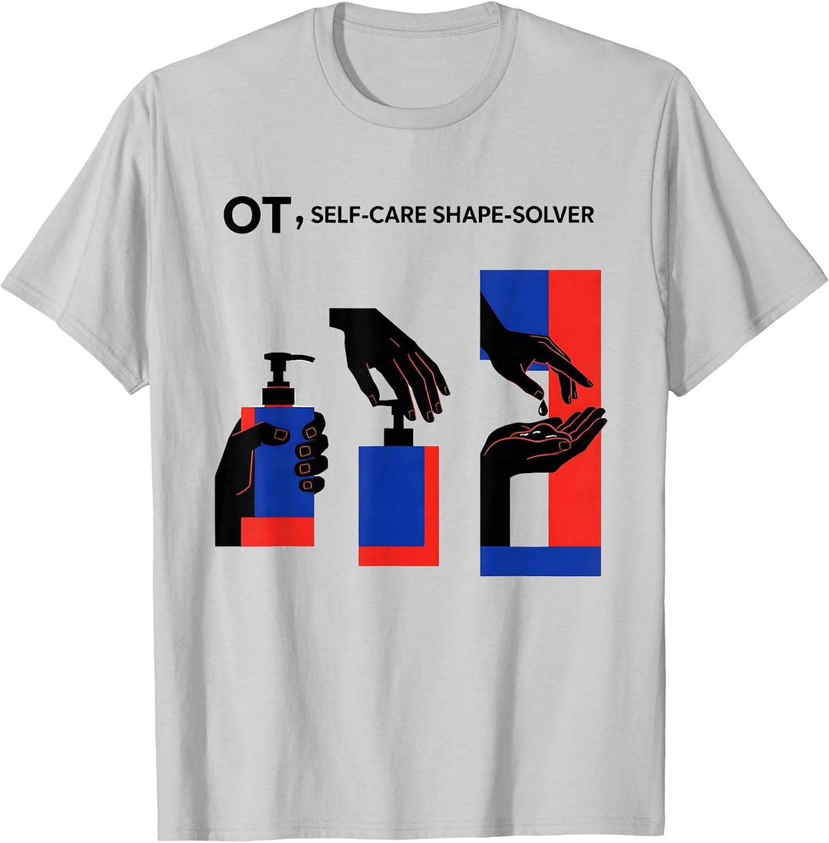 Men's OT Self-Care Shape-Solver Occupational Therapy Therapist T-Shirt - Silver Grey