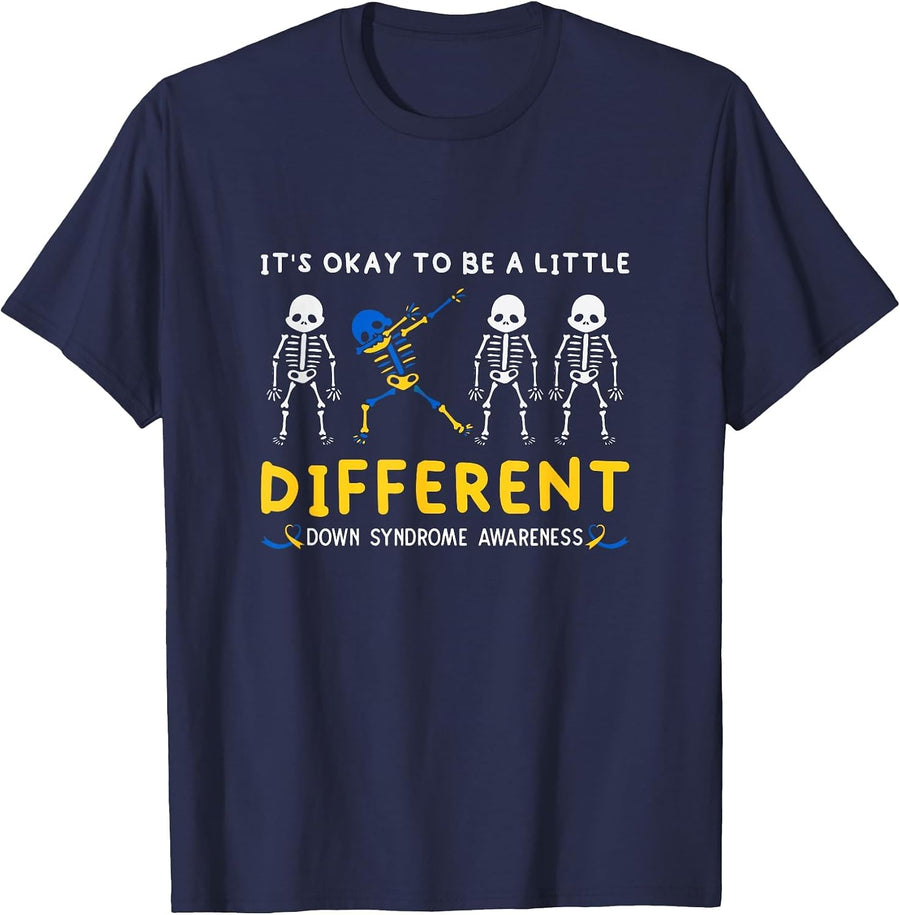 Down Syndrome Awareness Okay to Be A Little Different Kids T-Shirt - Navy Blue